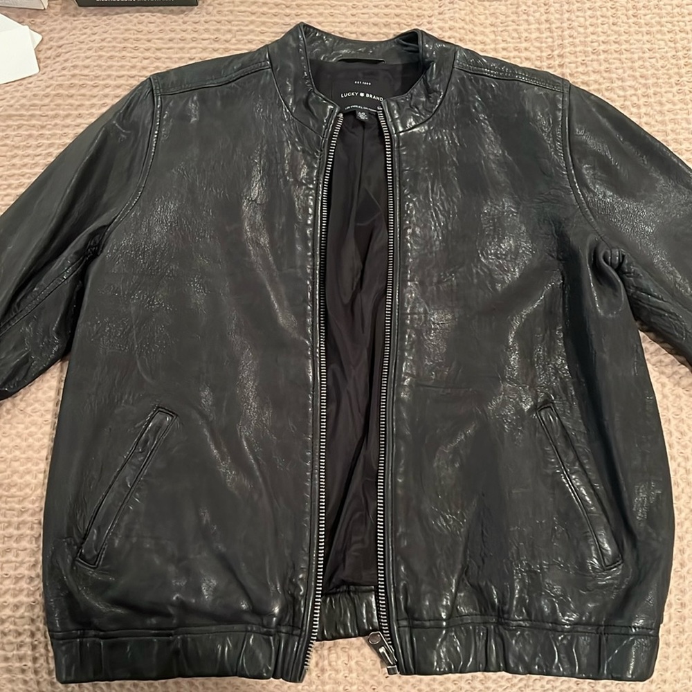 Lucky Brand Leather Jacket Black/Size L
